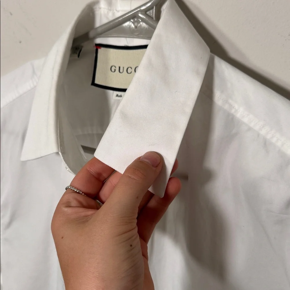 GUCCI Men’s Cotton White Button Down Shirt - 40 / 15 3/4